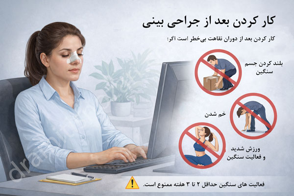 کار کردن بعد از جراحی بینی - دکتر نوذری